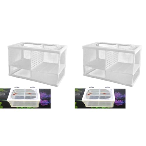 Qpets® Aquarium Fish Breeding Box in-Tank Floating with Suction Cups Small Nylon Mesh Quarantine Tank Insert Panels Plastic 16x15x15.5cm 2PCS Qpets® Aquarium Fish Breeding Box in-Tank Floating with Suction Cups Small Nylon Mesh Quarantine Tank Insert Panels Plastic 16x15x15.5cm 2PCS